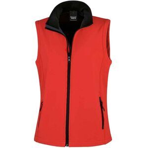 Result Womens/Ladies Core Printable Soft Shell Bodywarmer / Red/Black